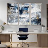 59716-MGV-CV-36X24-Abstract Blue and Gold Wall Art – Modern Textured Canvas Print, Contemporary Painting for Living Room, Bedroom, or Office Decor