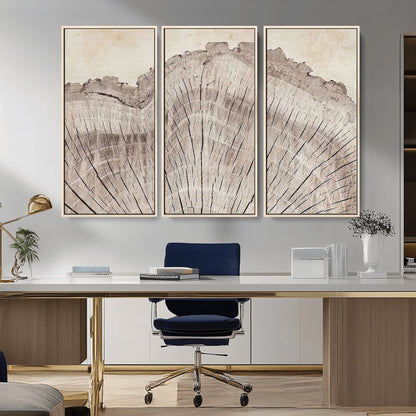 67528-MGV-CV-36X24-Wood Ring Wall Art Canvas Print, Framed Tree Ring Art Picture Print, Rustic Tree Ring Perfect Neutral Boho Decor Artwork