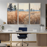 98822-MGV-CV-36X24-Autumn Meadow Wall Art – Tranquil Grassland Landscape Canvas Print, Rustic Country Decor for Living Room, Bedroom or Farmhouse