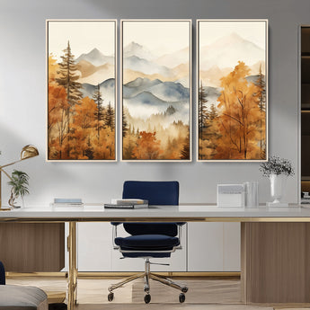 72950-MGV-CV-36X24-Autumn Mountain Forest Wall Art – Golden Fall Landscape Canvas Print, Nature-Inspired Home Decor for Living Room, Bedroom or