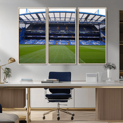 59508-MGV-CV-36X24-Chelsea Stadium Wall Art – Stamford Bridge Football Arena Canvas Print, Iconic Soccer Artwork for Living Room, Office, Game Room
