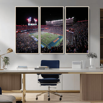 46899-MGV-CV-36X24-Ben Hill Griffin Stadium Wall Art Canvas Print, Framed Football Stadium Art Picture Print, Florida Football Stadium Perfect Sport