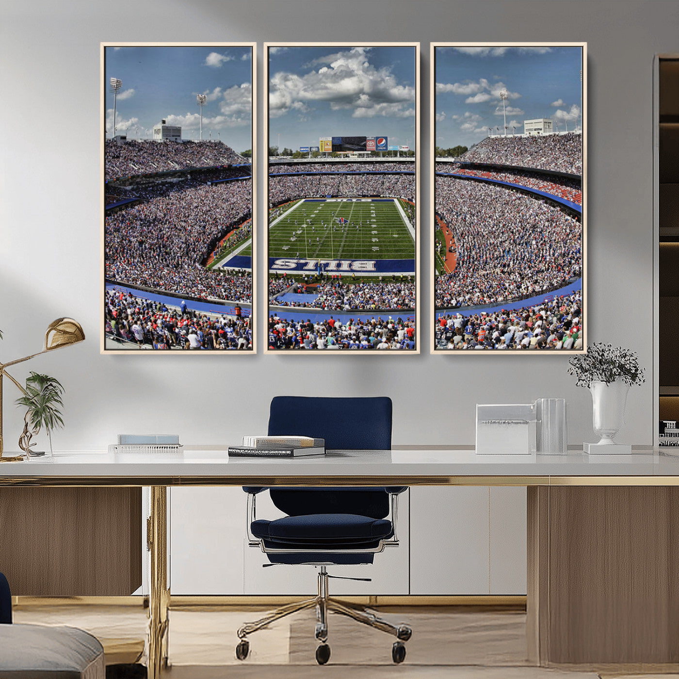 76491-MGV-CV-36X24-Buffalo Bills Stadium Wall Art Canvas Print, Framed Bills Stadium Art Picture Print, Highmark Stadium Perfect Sport Room Decor