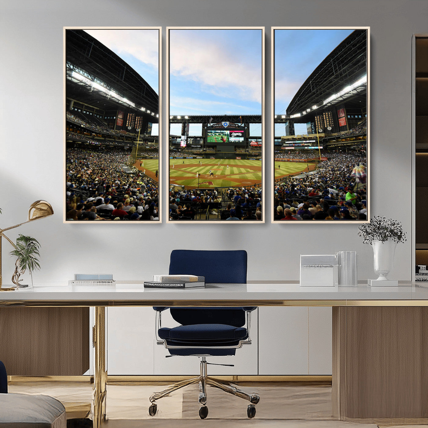 92672-MGV-CV-36X24-Chase Field Stadium Wall Art Canvas Print, Framed Arizona Stadium Art Picture Print, Chase Stadium Perfect Sports Room Decor