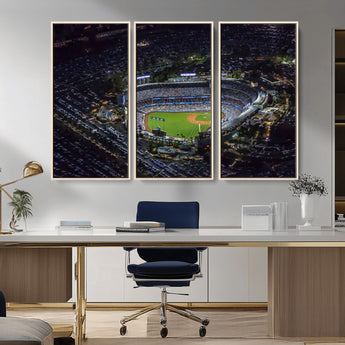 16515-MGV-CV-36X24-Dodgers Stadium Wall Art Canvas Print, Framed Baseball Stadium Art Picture Print, Dodgers Field Perfect Sport Room Decor Artwork