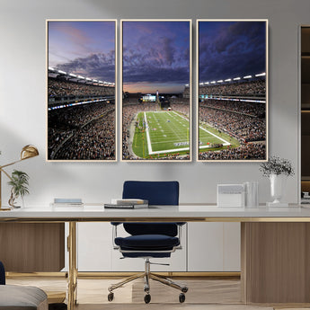52712-MGV-CV-36X24-Gillette Stadium Field Wall Art Canvas Print, Framed Massachusetts Stadium Art Picture Print, Gillette Stadium Perfect Sport Room