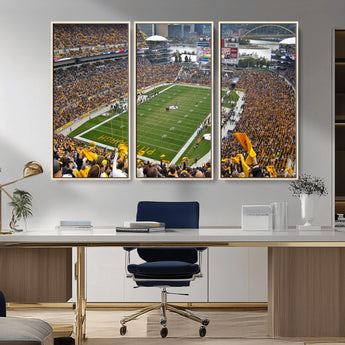 51419-MGV-CV-36X24-Heinz Field Wall Art Canvas Print, Framed Pittsburgh Stadium Field Art Picture Print, Heinz Stadium Field Perfect Sports Room