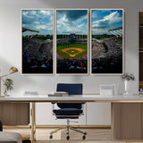 37127-MGV-CV-36X24-Kauffman Stadium Wall Art Canvas Print, Framed Kansas City Royals Field Art Picture Print, Baseball Stadium Perfect Sport Room