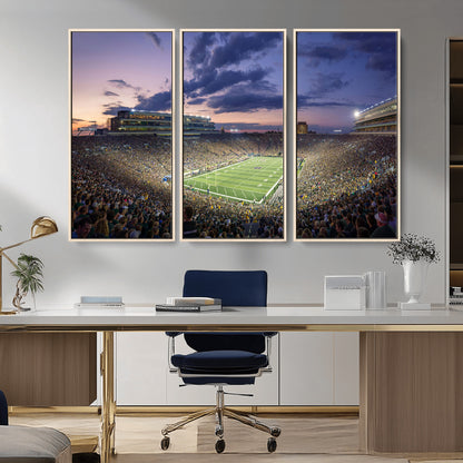 50825-MGV-CV-36X24-Notre Dame Stadium Wall Art Canvas Print, Framed Indiana Stadium Art Picture Print, Football Stadium Perfect Sports Room Decor