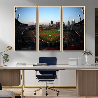 67670-MGV-CV-36X24-PNC Park Stadium Wall Art Canvas Print, Framed Pittsburgh Pirates Stadium Art Picture Print, PNC Park Field Perfect Sport Room
