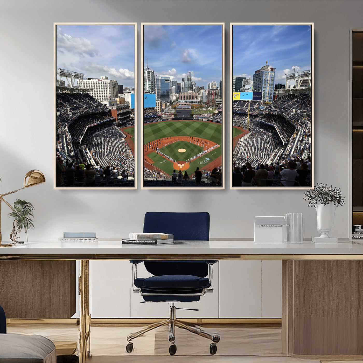 87122-MGV-CV-36X24-Petco Park Field Wall Art Canvas Print, Framed San Diego Stadium Art Picture Print, Petco Park Stadium Perfect Sport Room Decor