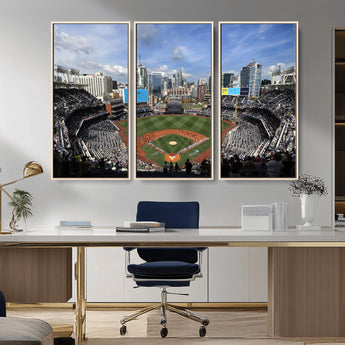 87122-MGV-CV-36X24-Petco Park Field Wall Art Canvas Print, Framed San Diego Stadium Art Picture Print, Petco Park Stadium Perfect Sport Room Decor