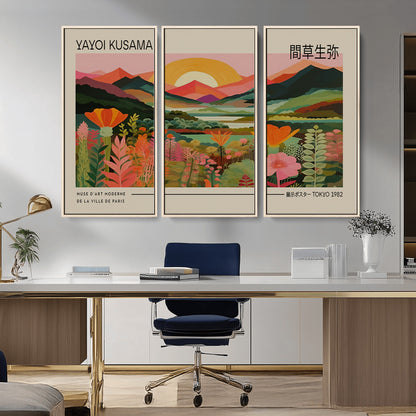 17753-MGV-CV-36X24-Floral Sunset Landscape Wall Art – Panoramic Nature Canvas Print, Vibrant Botanical Artwork for Living Room, Bedroom, Office, or