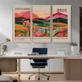 18304-MGV-CV-36X24-Sunset Mountain Landscape Wall Art – Panoramic Abstract Nature Canvas Print, Vibrant Wall Decor for Living Room, Bedroom, Office,