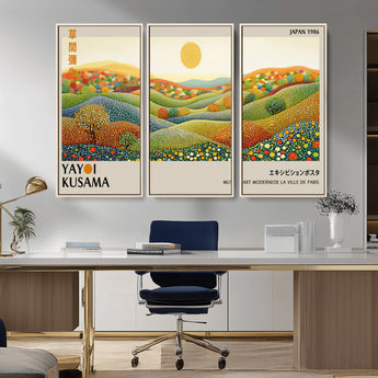 33864-MGV-CV-36X24-Pointillism Yayoi Wall Art Canvas Print, Framed Yayoi Kusama Art Picture Print, Yayoi Kusama Dot Perfect Abstract Nature Decor