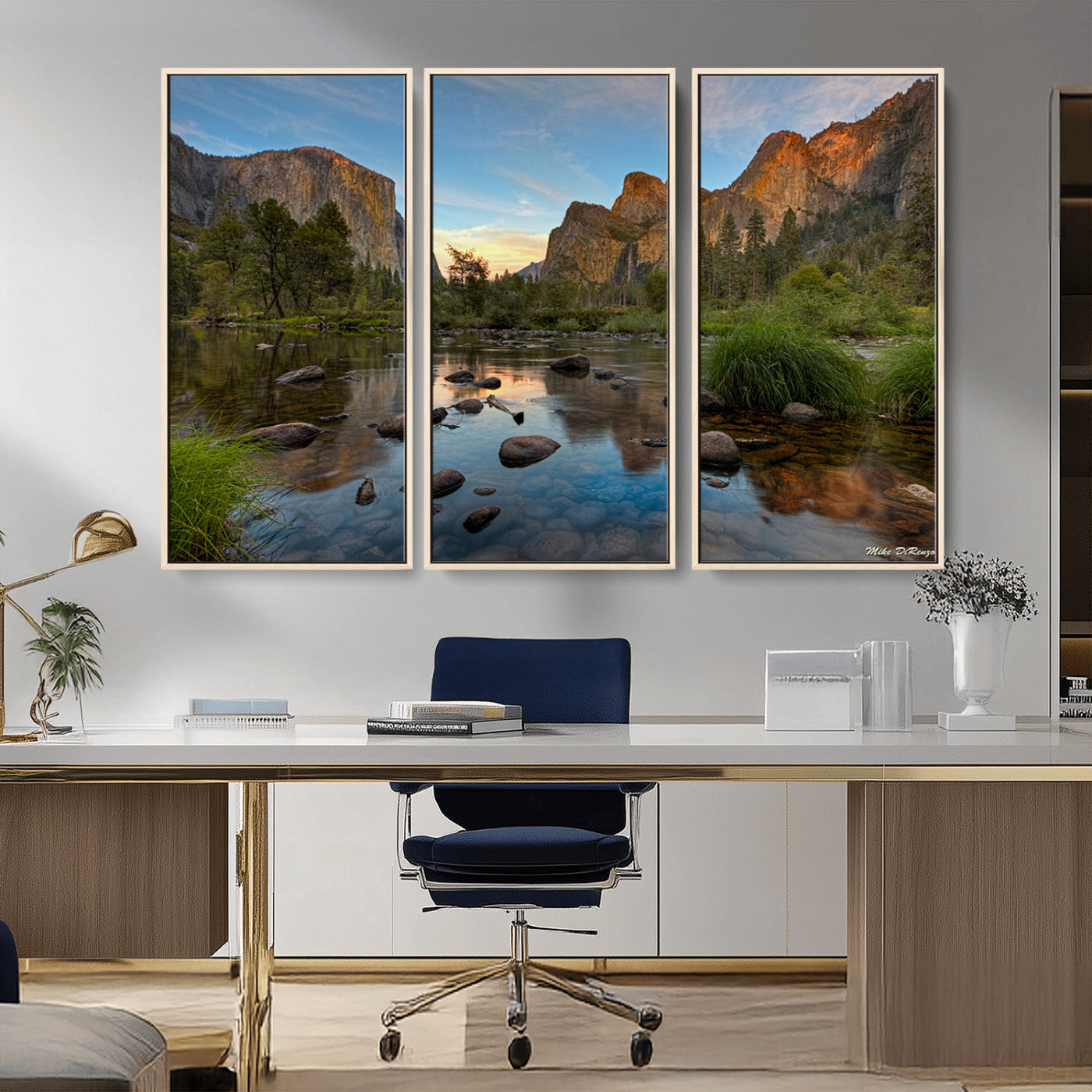 55893831-MGV-CV-36X24-Yosemite Valley Wall Art Canvas Print, Framed El Capitan Art Picture Print, Sierra Landspace Perfect Rustic Nature Decor Artwork