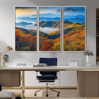 86772247-MGV-CV-36X24-Autumn Mountains Wall Art Canvas Print, Framed Fall Foliage Art Picture Print, Vibrant Hills Perfect Vibrant Nature Decor Artwork