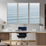 47814787-MGV-CV-36X24-Ocean Waves Wall Art Canvas Print, Framed Solo Surfer Art Picture Print, Wave Lines Perfect Minimalist Ocean Decor Artwork