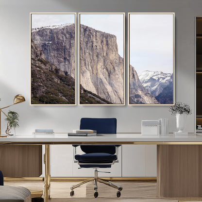 74506434-MGV-CV-36X24-El Capitan Wall Art Canvas Print, Framed Yosemite Cliff Art Picture Print, Sierra Nevada Perfect Sierra Minimalism Decor Artwork