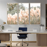 21826392-MGV-CV-36X24-Pampas Grass Wall Art Canvas Print, Framed Soft Pampas Art Picture Print, Pastel Grasses Perfect Soft Neutral Boho Decor Artwork