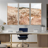 97234735-MGV-CV-36X24-Rustic Bones Wall Art Canvas Print, Framed Desert Sage Art Picture Print, Prairie Skull Perfect Minimal Rustic Decor Artwork