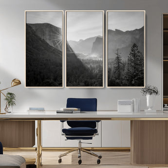 39278955-MGV-CV-36X24-Yosemite Valley Wall Art Canvas Print, Framed El Capitan Art Picture Print, Misty Mountain Perfect Modern Rustic Decor Artwork