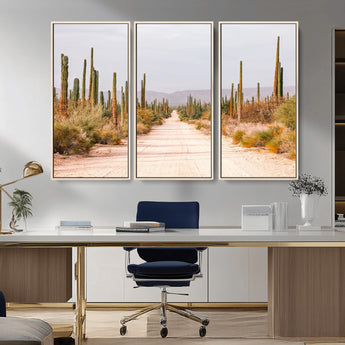 30742780-MGV-CV-36X24-Desert Cactus Wall Art Canvas Print, Framed Southwestern Art Picture Print, Bohemian Western Perfect Southwestern Boho Decor