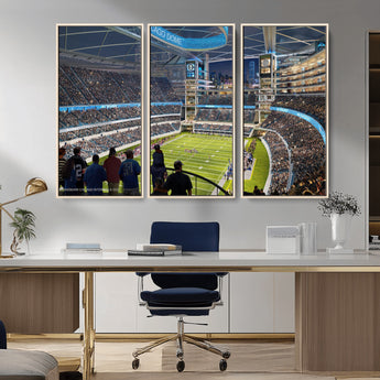 41816511-MGV-CV-36X24-Chicago Dome Stadium Wall Art – Futuristic Football Arena Canvas Print, Modern Sports Fan Decor for Man Cave, Office, Bar, or