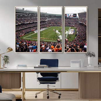 18347149-MGV-CV-36X24-Soldier Field Wall Art – Chicago Bears Football Stadium Canvas Print, Game Day Sports Decor for Man Cave, Bar, Office, or Living