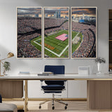 98106777-MGV-CV-36X24-Soldier Field Wall Art – Chicago Bears Stadium Canvas Print with American Flag, Game Day Football Decor for Man Cave, Bar, or