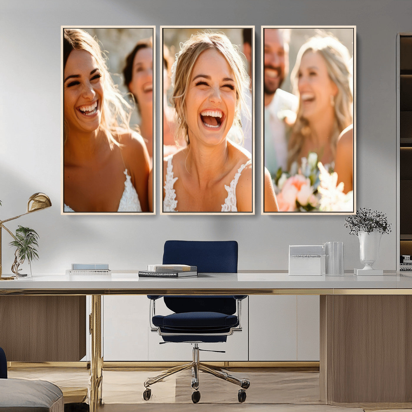 CSTM912-MGV-CV-36X24-Framed Wedding Canvas Print - Custom Wall Art Keepsake for Couples, Elegant Home Decoration Gift, Create Your Own Photo Canvas