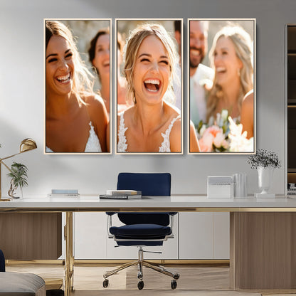 CSTM912-MGV-CV-36X24-Framed Wedding Canvas Print - Custom Wall Art Keepsake for Couples, Elegant Home Decoration Gift, Create Your Own Photo Canvas