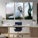 CSTM913-MGV-CV-36X24-Framed Wedding Canvas Print - Custom Wall Art Keepsake for Couples, Elegant Home Decoration Gift, Create Your Own Photo Canvas