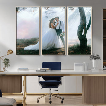 CSTM913-MGV-CV-36X24-Framed Wedding Canvas Print - Custom Wall Art Keepsake for Couples, Elegant Home Decoration Gift, Create Your Own Photo Canvas