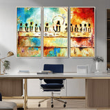 YKE34632598CR-MGV-CV-36X24-Abstract Last Supper with Apostles Wall Art Canvas Print