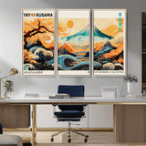 94085549-MGV-CV-36X24-Japanese Wave and Mountain Wall Art – Panoramic Abstract Landscape Canvas Print, Asian Inspired Nature Decor for Living Room,