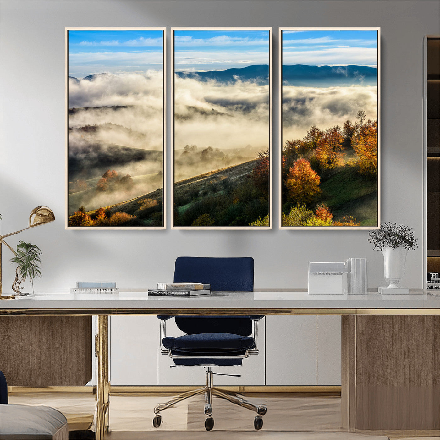 21551192-MGV-CV-36X24-Landscape Wall Art – Autumn Mountain View Canvas Print, Scenic Nature Photography Decor for Bedroom, Living Room, Office, Cabin or