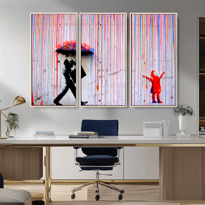 69505-MGV-CV-36X24-Graffiti Girl Wall Art Canvas Print, Framed Urban Contrast Art Picture Print, Vibrant Graffiti Perfect Urban Pop Decor Artwork