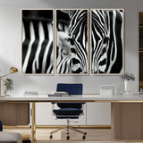 43631-MGV-CV-36X24-Black and White Zebra Wall Art – Modern Animal Print Canvas Artwork for Living Room, Bedroom, or Office Decor