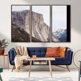 74506434-MGV-CV-36X24-El Capitan Wall Art Canvas Print, Framed Yosemite Cliff Art Picture Print, Sierra Nevada Perfect Sierra Minimalism Decor Artwork
