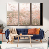 79164340-MGV-CV-36X24-Pastel Grasses Wall Art Canvas Print, Framed Soft Meadow Art Picture Print, Field in Breeze Perfect Pastel Minimal Decor Artwork