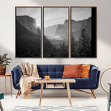 39278955-MGV-CV-36X24-Yosemite Valley Wall Art Canvas Print, Framed El Capitan Art Picture Print, Misty Mountain Perfect Modern Rustic Decor Artwork