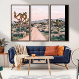 12540952-MGV-CV-36X24-Joshua Tree Park Wall Art Canvas Print, Framed Desert Road Art Picture Print, Sunset Drive Perfect Southwestern Boho Decor Artwork