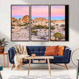 96167137-MGV-CV-36X24-Vibrant Sunset Sky Wall Art Canvas Print, Framed Joshua Tree Art Picture Print, Rugged Terrain Perfect Southwestern Boho Decor