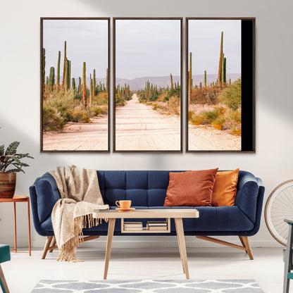 30742780-MGV-CV-36X24-Desert Cactus Wall Art Canvas Print, Framed Southwestern Art Picture Print, Bohemian Western Perfect Southwestern Boho Decor