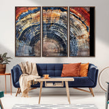 38987581-MGV-CV-36X24-Tree Ring Art Wall Art Canvas Print, Framed Rustic Wall Decor Art Picture Print, Nature Grain Print Perfect Modern Rustic Decor