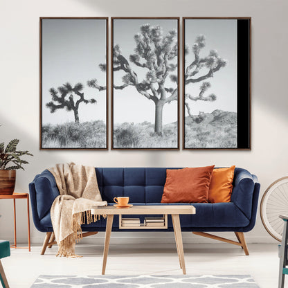 58647785-MGV-CV-36X24-Calm Earthy Aesthetic Wall Art Canvas Print, Framed Arid Terrain Decor Art Picture Print, Joshua Tree Perfect Rustic Minimalist