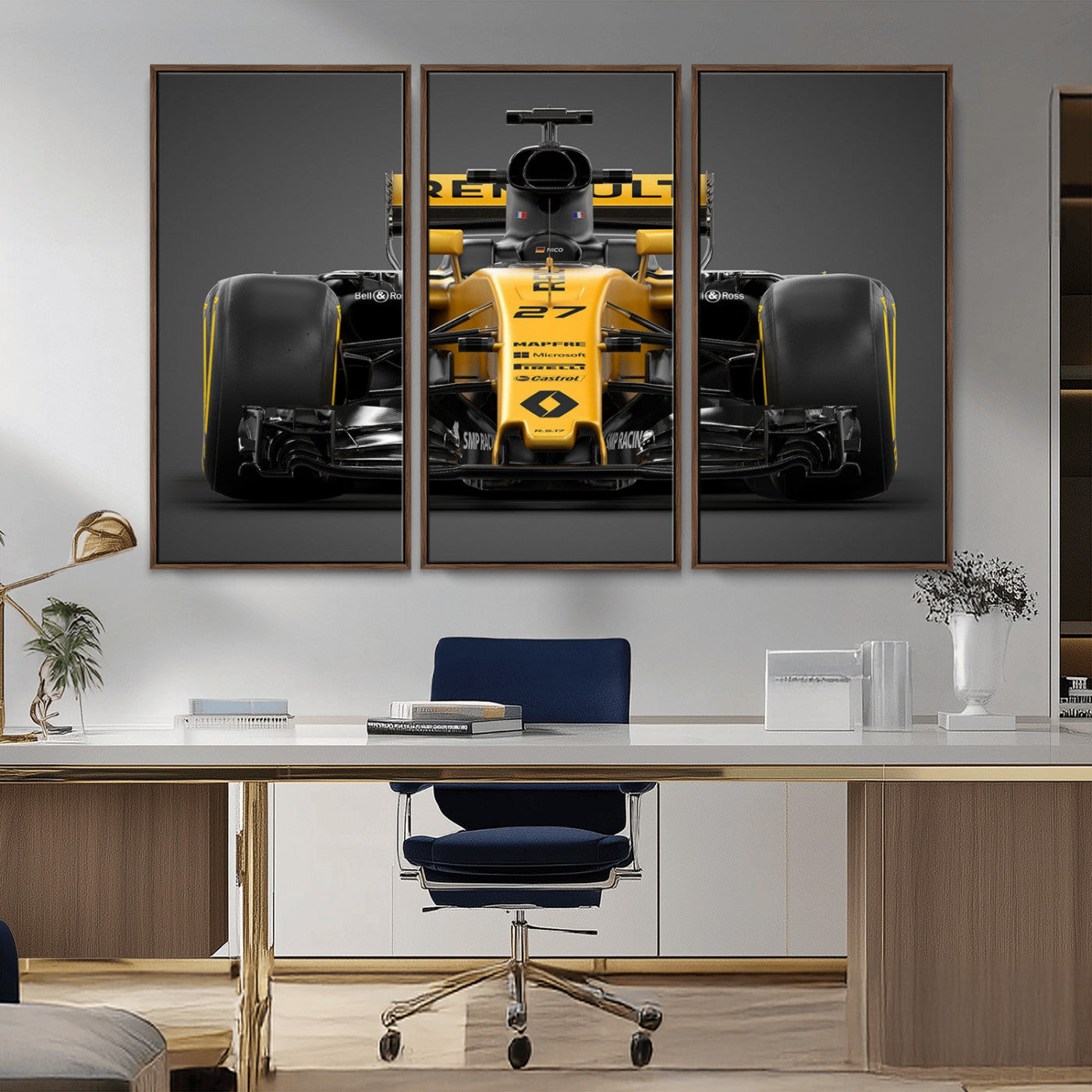 62882-MGV-CV-36X24-Renault F1 Racing Car Print - High-Performance Formula 1 Motorsport Wall Art, Perfect Gift for Racing Fans and Car Enthusiasts