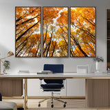 11823-MGV-CV-36X24-Golden Autumn Tree Canopy Wall Art – Stunning Fall Forest Leaves Print, Warm Seasonal Nature Decor for Home, Office or Cabin