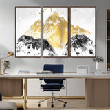 37733-MGV-CV-36X24-Golden Mountain Wall Art – Modern Abstract Landscape Canvas Print with Birds, Luxury Nature Decor for Living Room, Bedroom, or